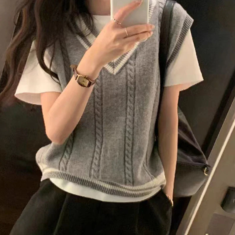 Miranda V Neck Sweater Vest Top - Image 7