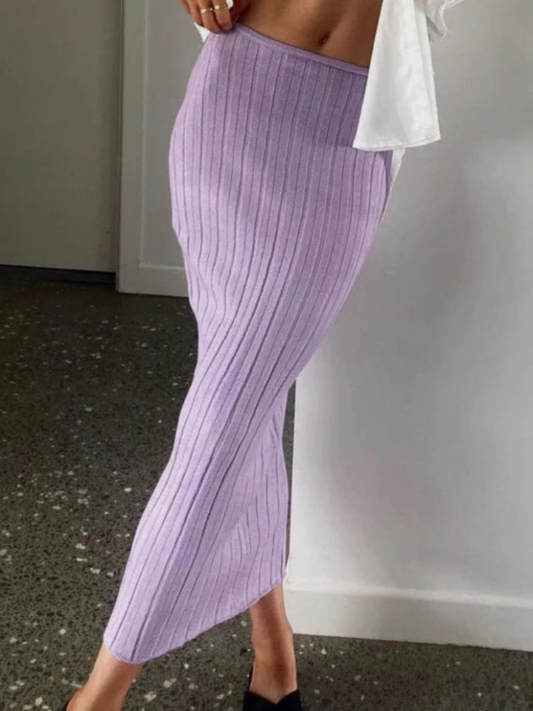 Monre Knitted Long Skirt - Image 15