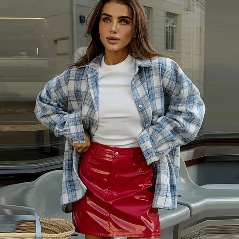 Newport Loose Plaid Shirt - Image 8
