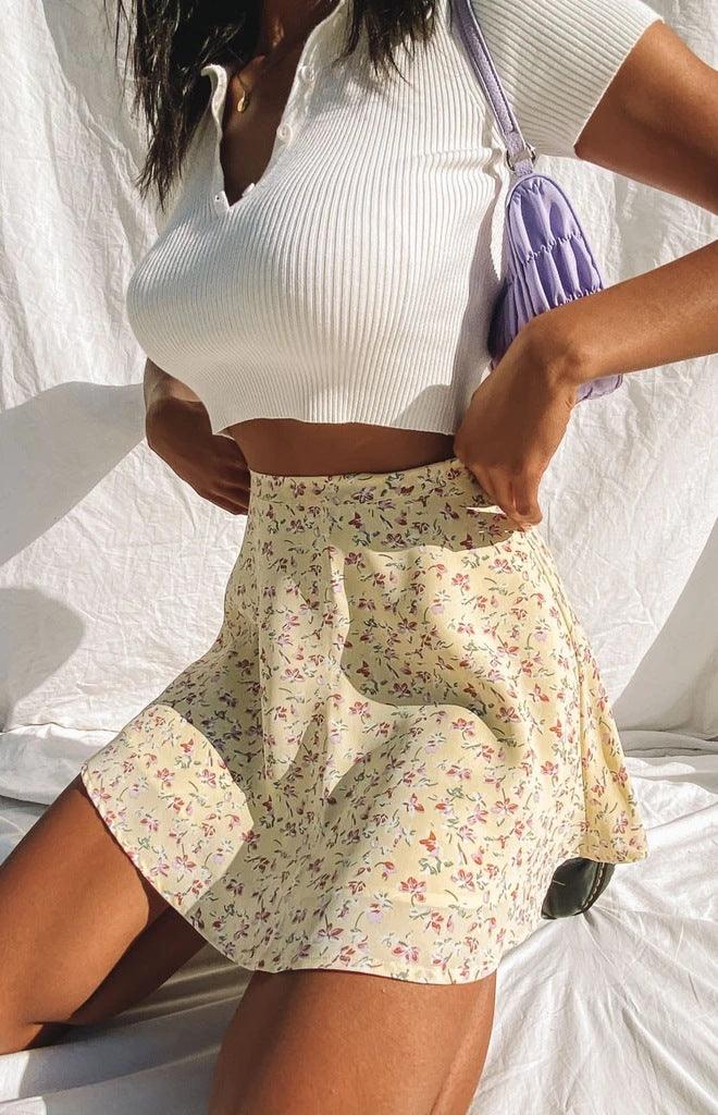Nia Mini Floral Print Skirt - Image 7