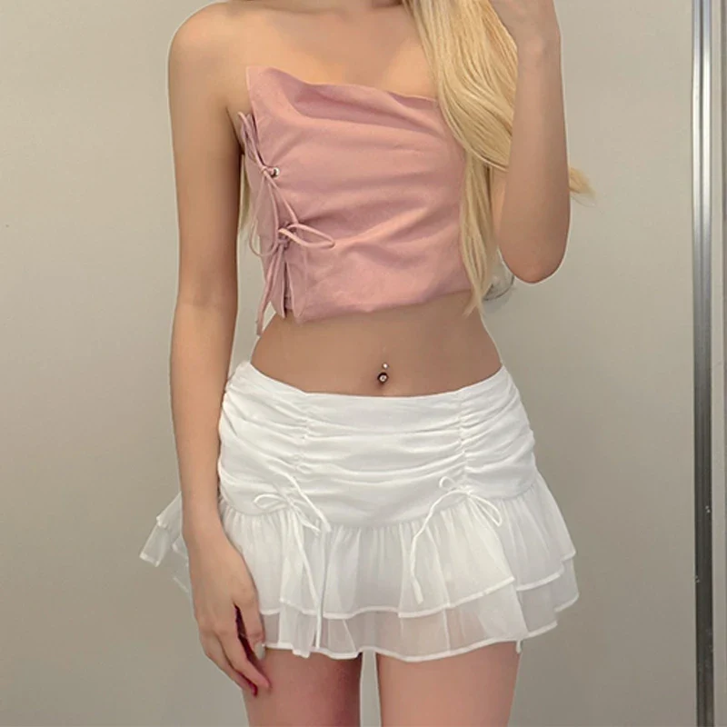 Niall White Mesh Mini Skirt - Image 2
