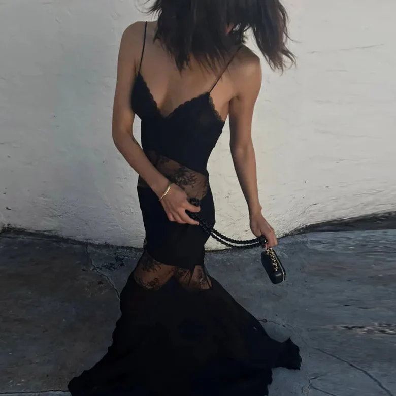 Noelia See Through Sling Maxi Dress - Image 3