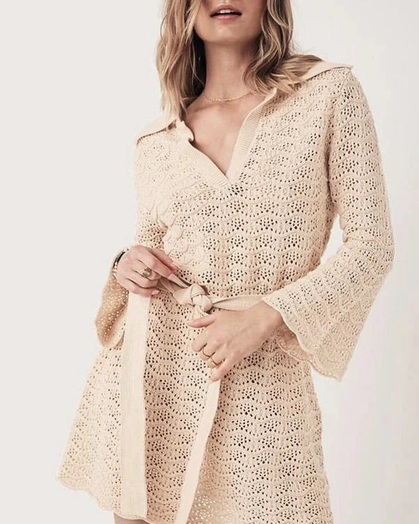 Noemi V Neck Hollow Out Dress - Image 13
