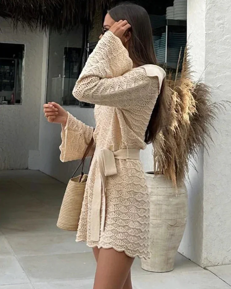 Noemi V Neck Hollow Out Dress - Image 2