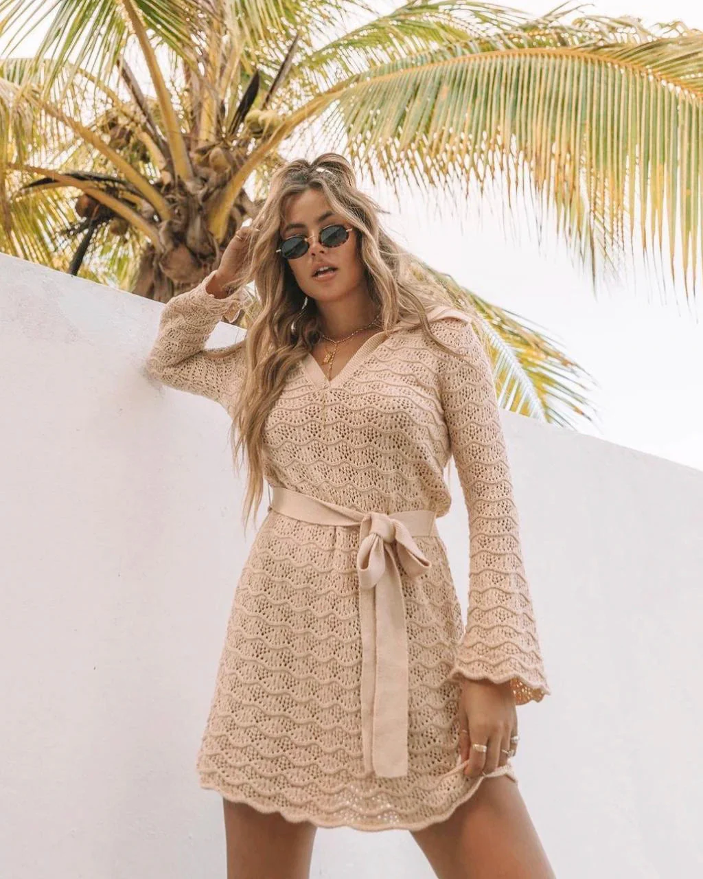 Noemi V Neck Hollow Out Dress - Image 9