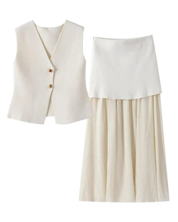Not Your Business Splicing Skirt Set - Image 6