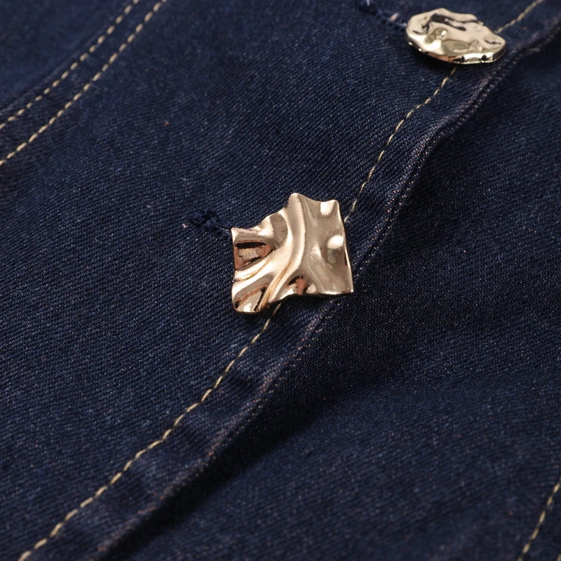Office Era Square Neck Denim Set - Image 8