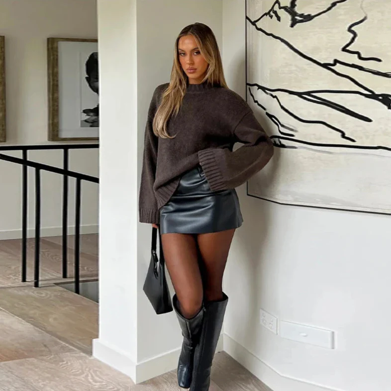 Oh So Chic O Neck Knitted Pullover - Image 2