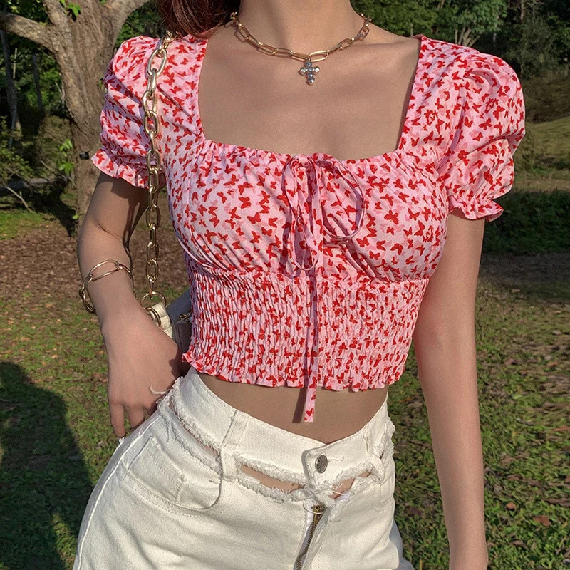 Pandora Ruched Tie-Up Crop Top - Image 2