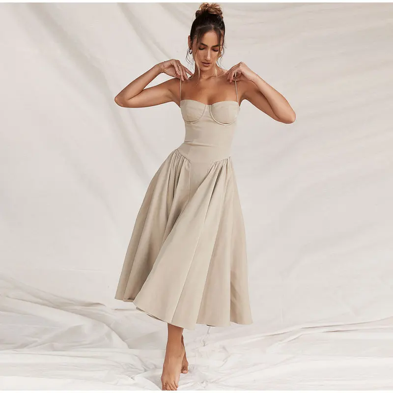Parisians Low Cut Pleated A Line Dress - Image 10