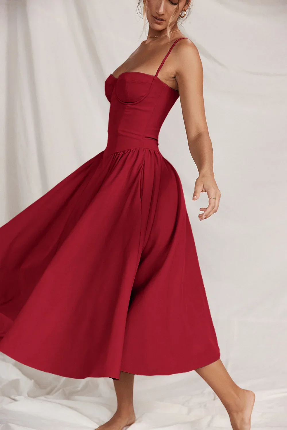 Parisians Low Cut Pleated A Line Dress - Image 14