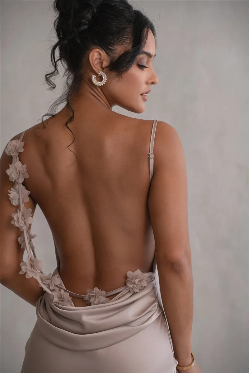 Petal Flow Backless Maxi Dress - Image 16