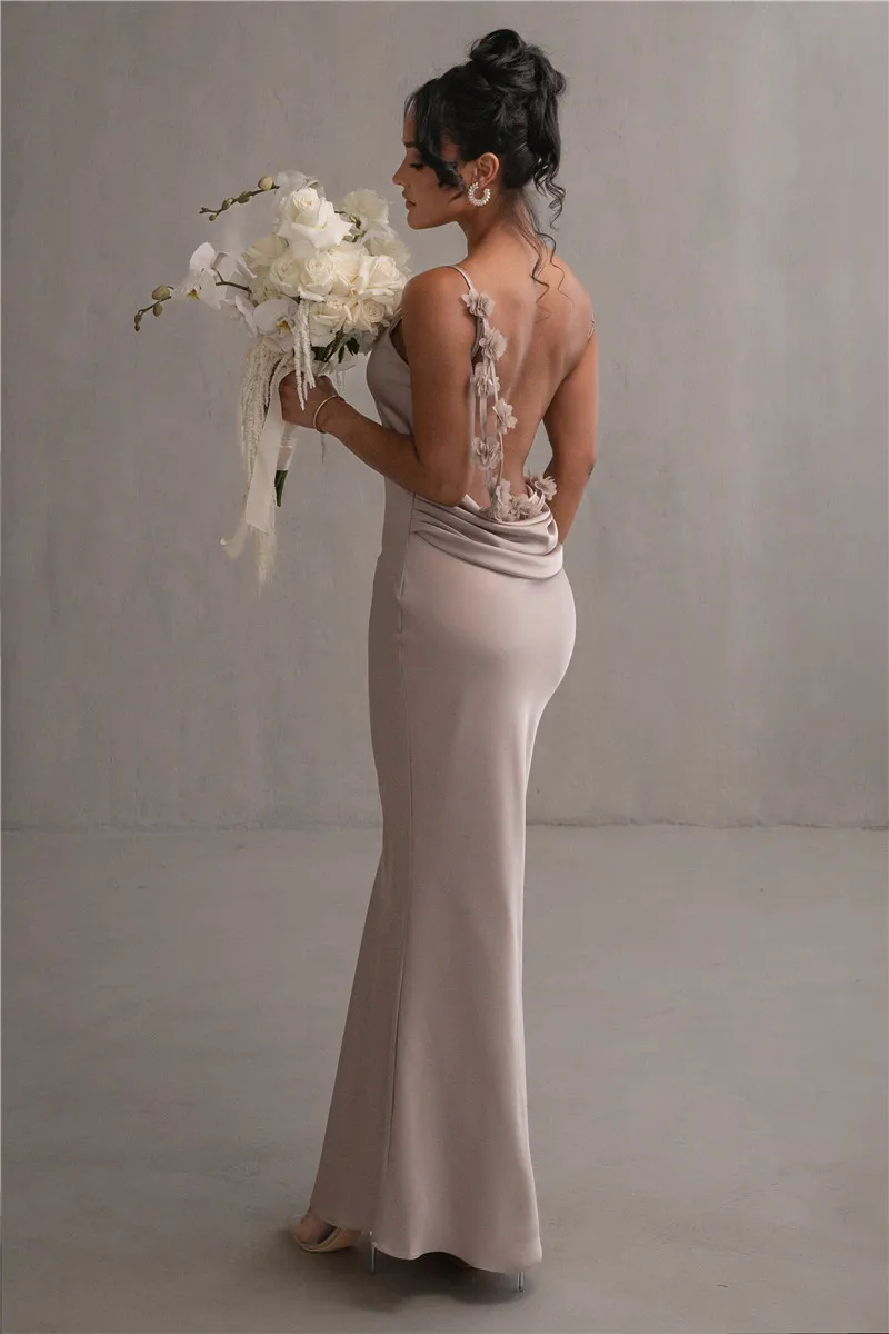 Petal Flow Backless Maxi Dress - Image 18