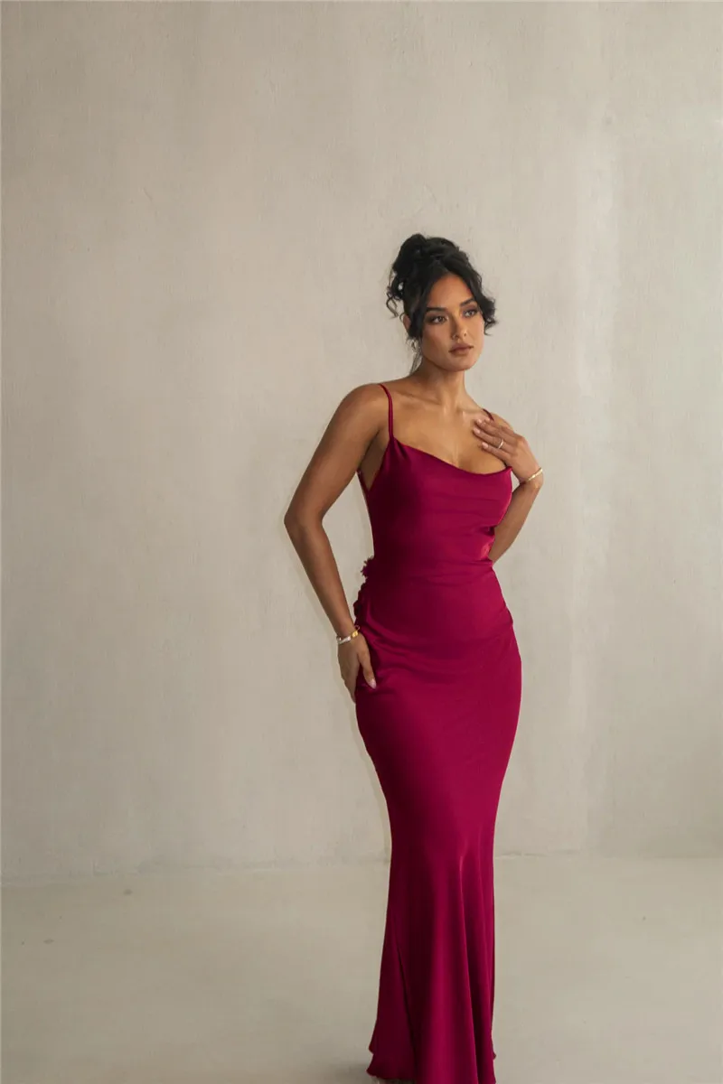 Petal Flow Backless Maxi Dress - Image 21
