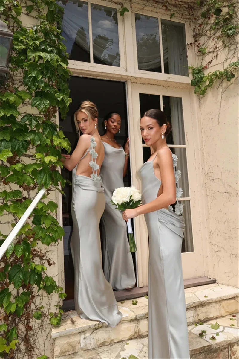 Petal Flow Backless Maxi Dress - Image 9