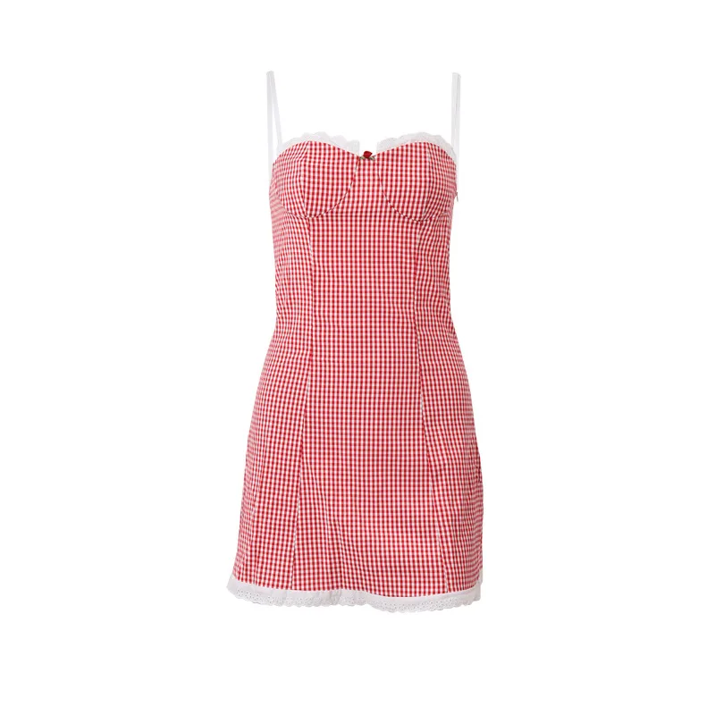 Plaid Well Mini Spaghetti Dress - Image 6