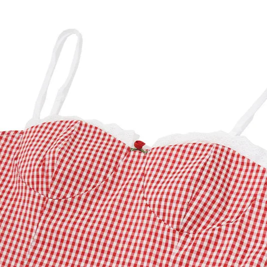 Plaid Well Mini Spaghetti Dress - Image 7