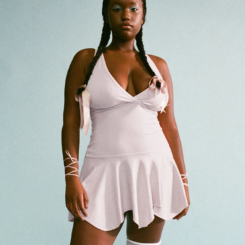 Pleat Sway Mini Dress - Image 8