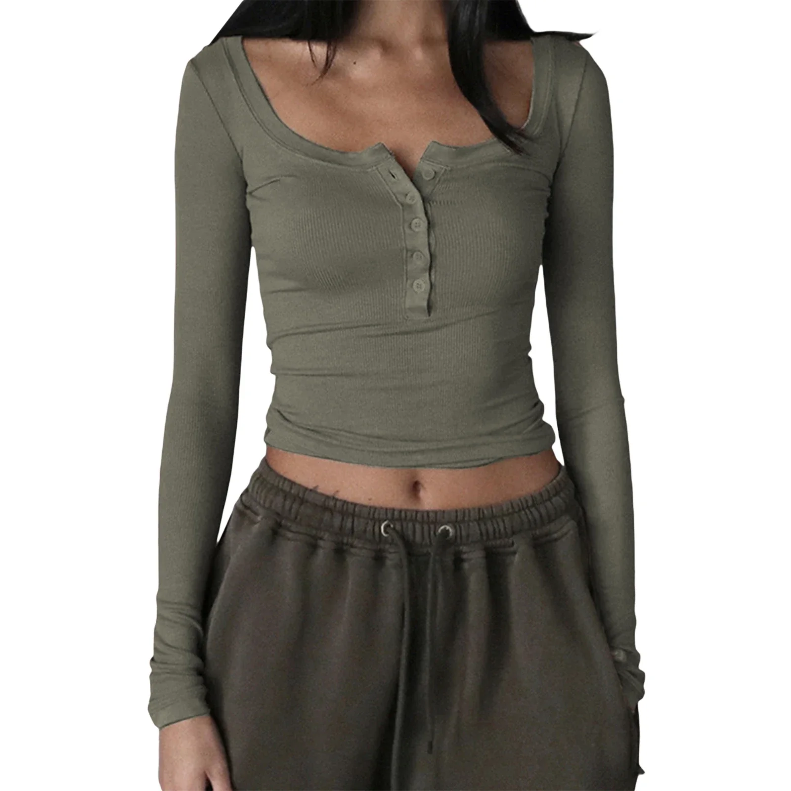 Racine Square Neck Ribbed Crop Top - Image 12