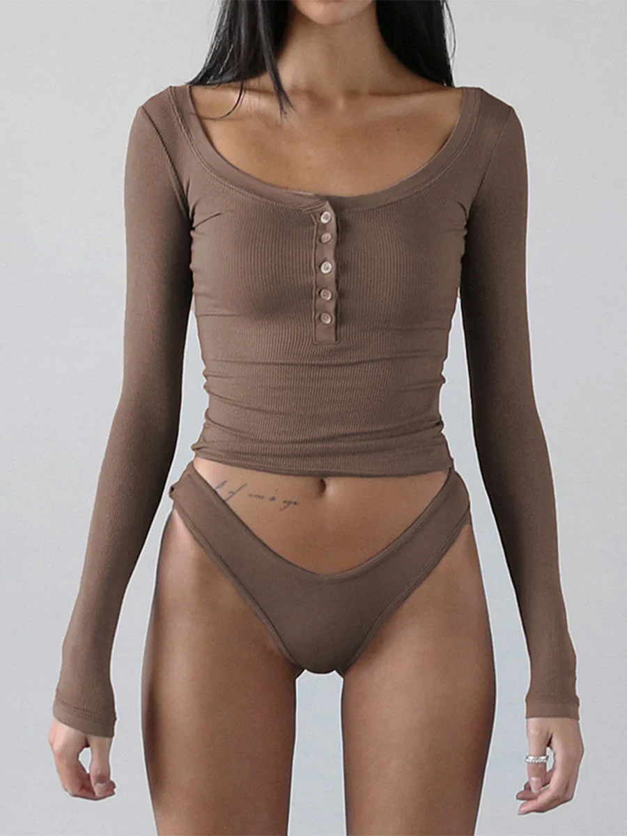 Racine Square Neck Ribbed Crop Top - Image 2
