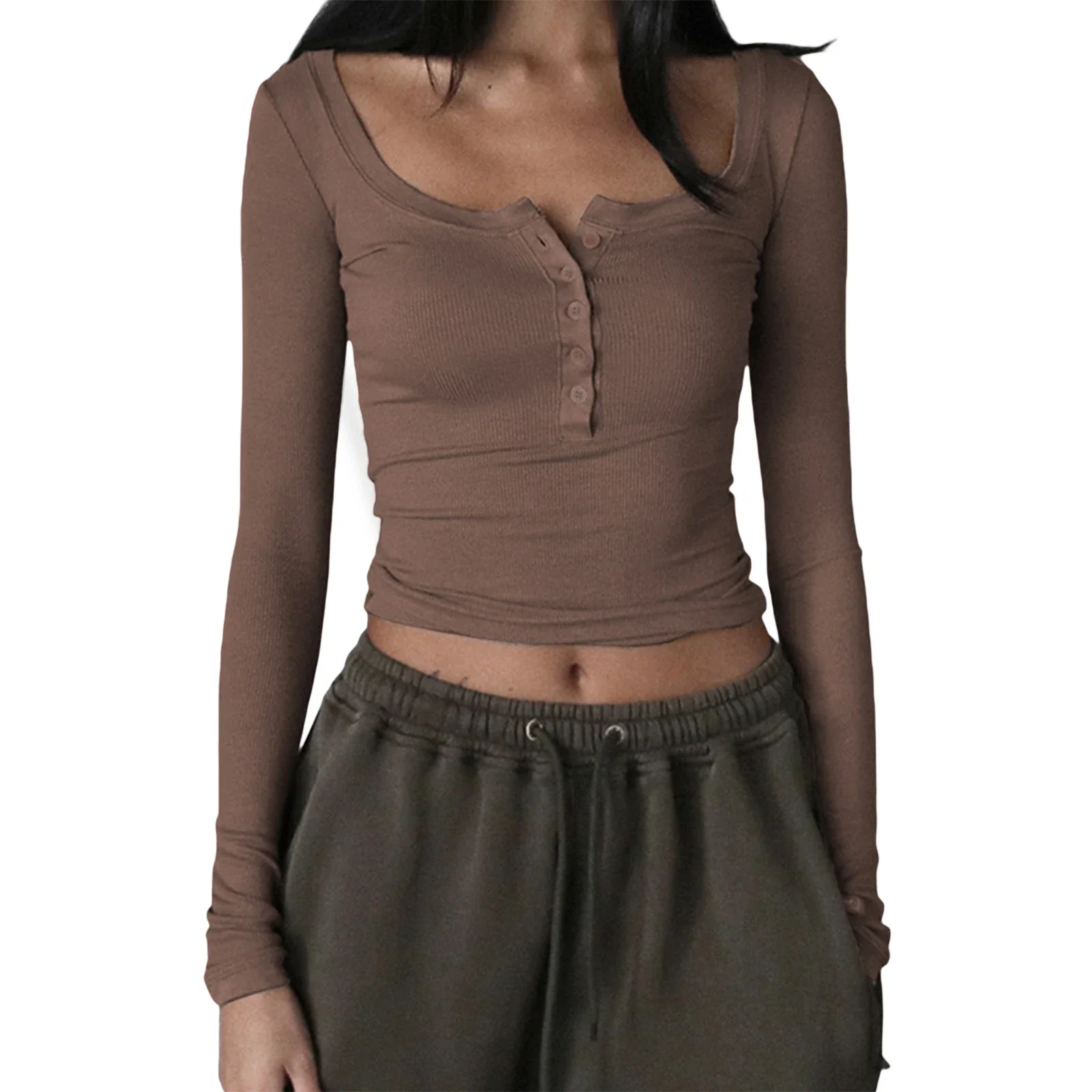 Racine Square Neck Ribbed Crop Top - Image 6