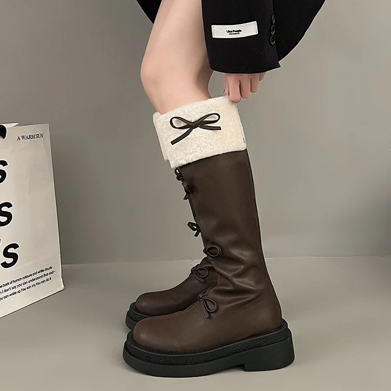 Rae Butterfly Knot Knee High Boots - Image 9