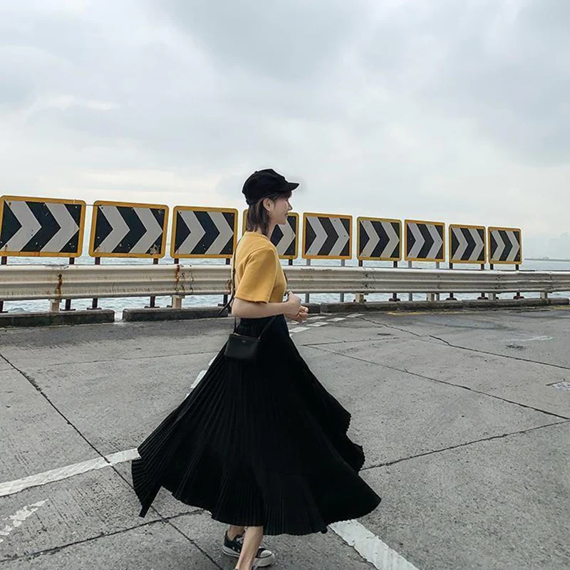 Reno Pleated Asymmetrical Long Skirt - Image 11