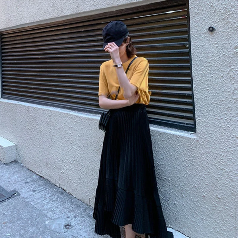 Reno Pleated Asymmetrical Long Skirt - Image 12