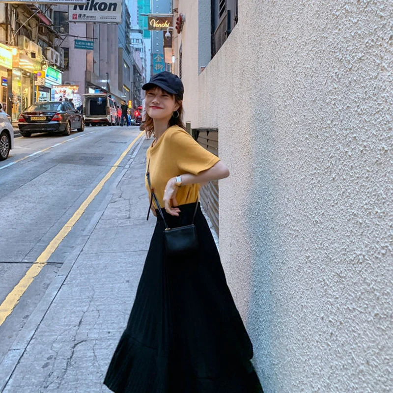 Reno Pleated Asymmetrical Long Skirt - Image 13