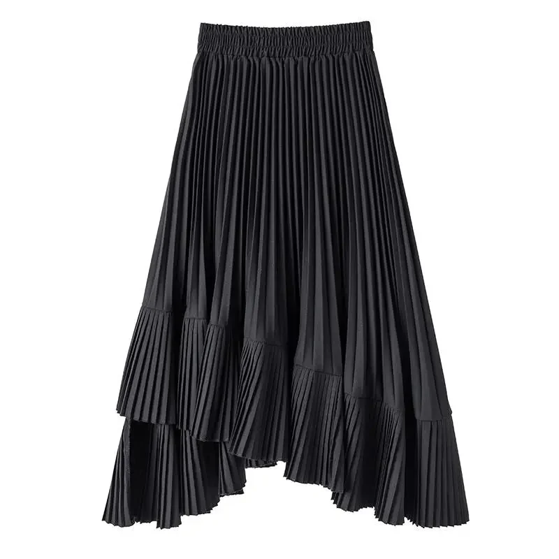 Reno Pleated Asymmetrical Long Skirt - Image 16