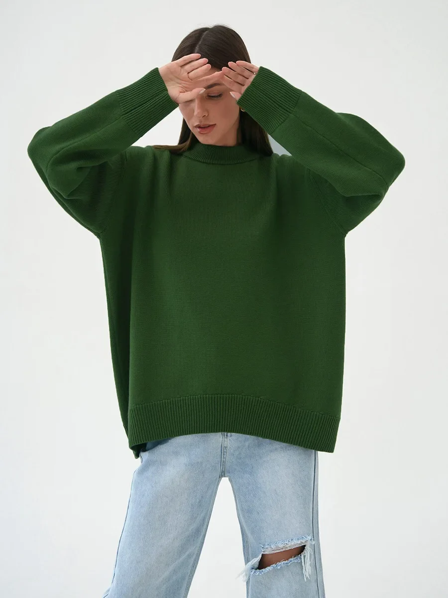 Roll With The Flow O Neck Knitted Pullover - Image 13