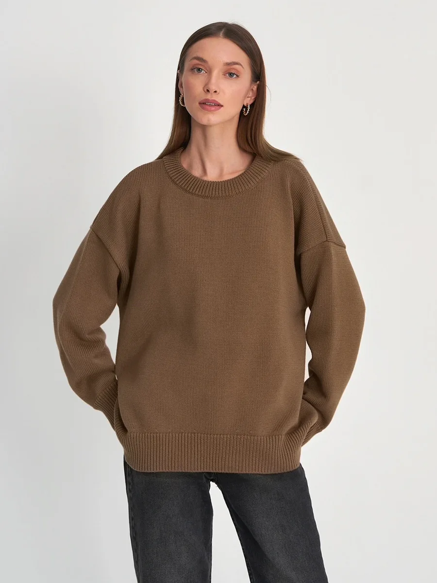 Roll With The Flow O Neck Knitted Pullover - Image 17