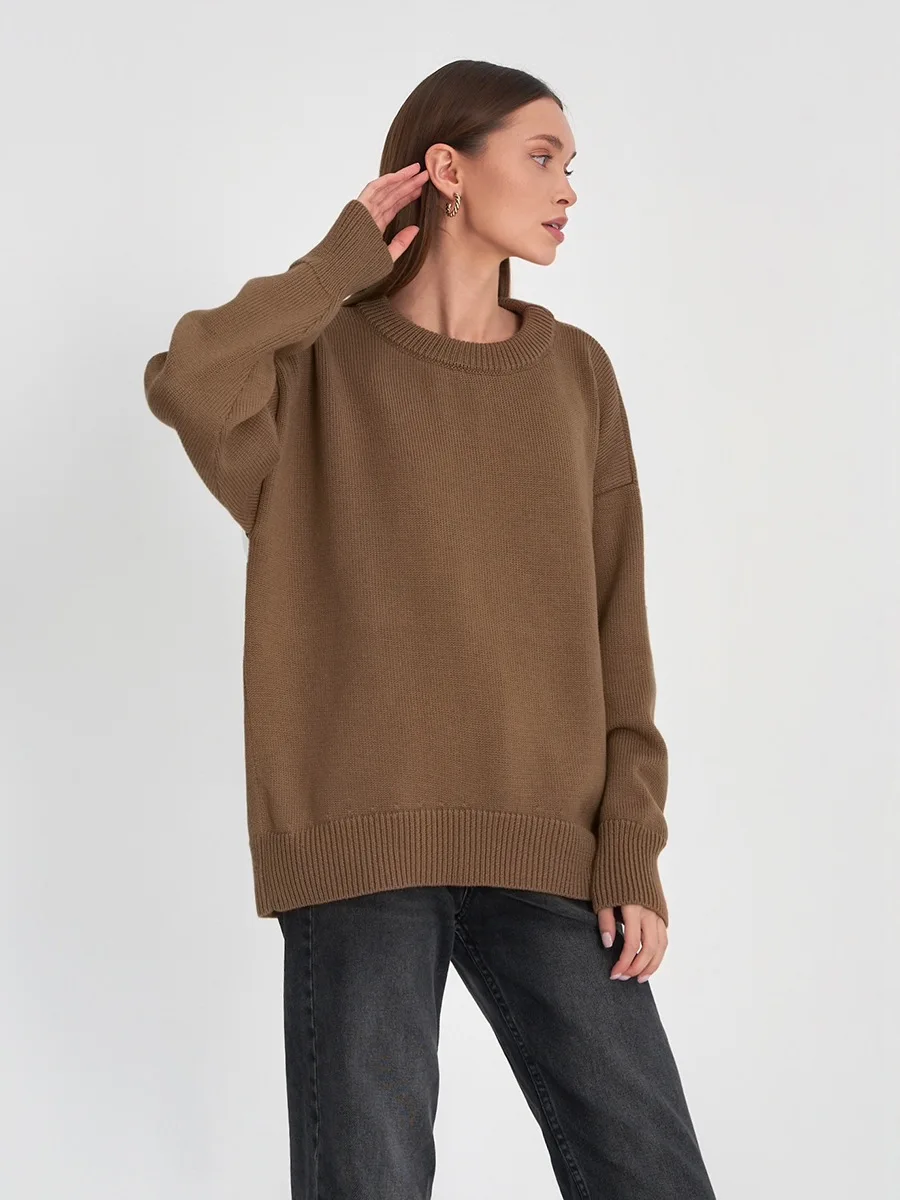Roll With The Flow O Neck Knitted Pullover - Image 18