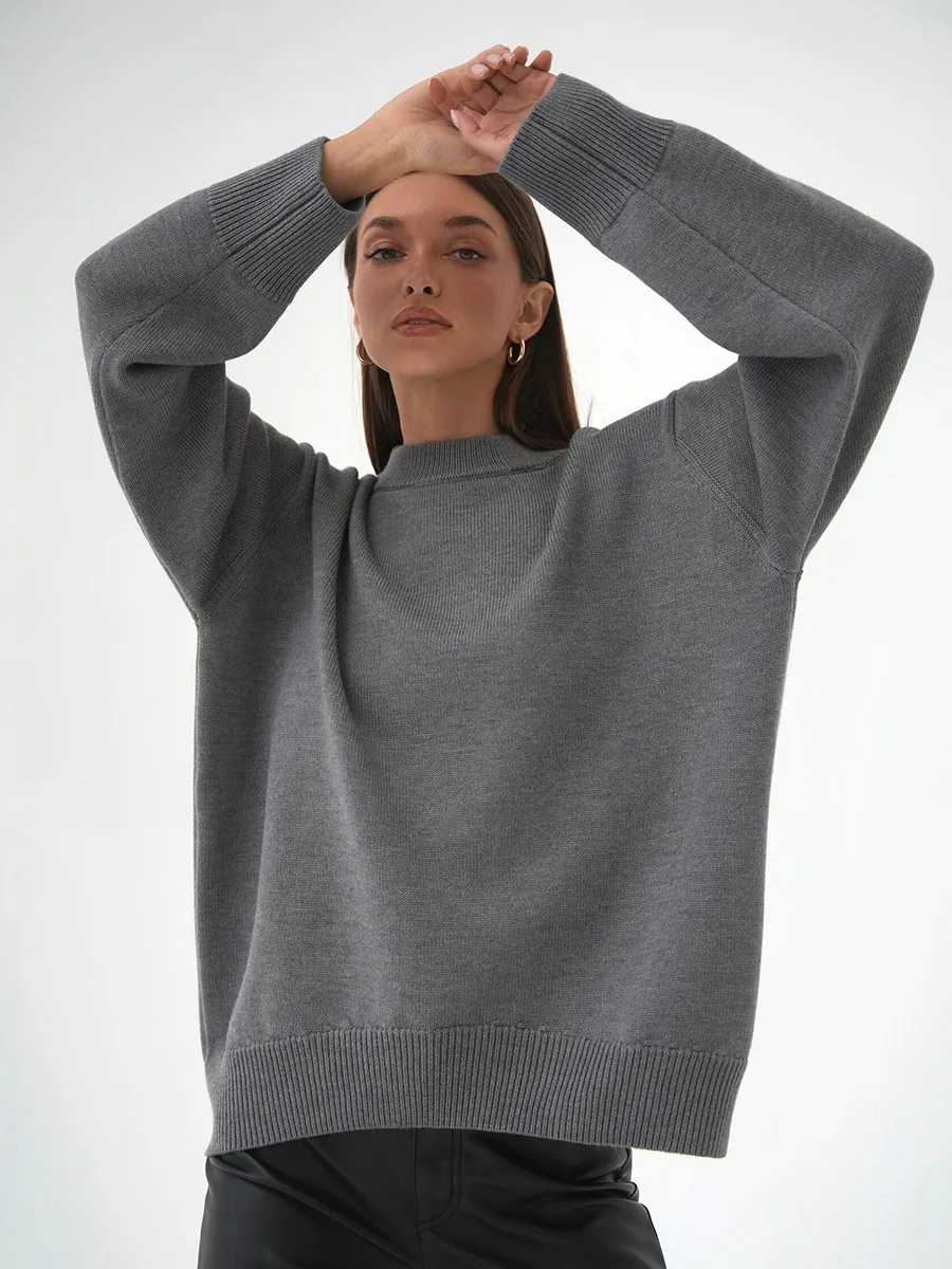 Roll With The Flow O Neck Knitted Pullover - Image 21