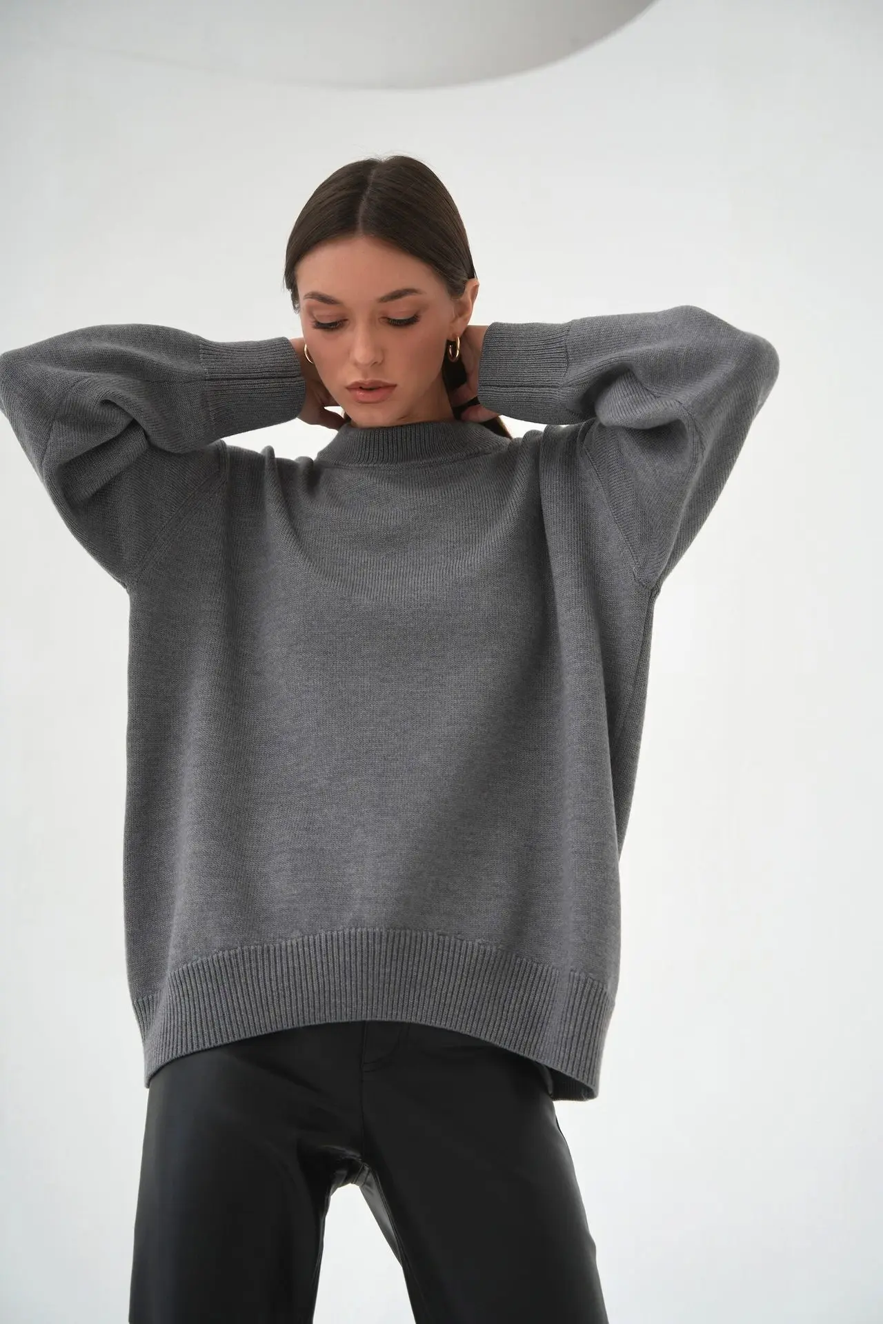 Roll With The Flow O Neck Knitted Pullover - Image 22