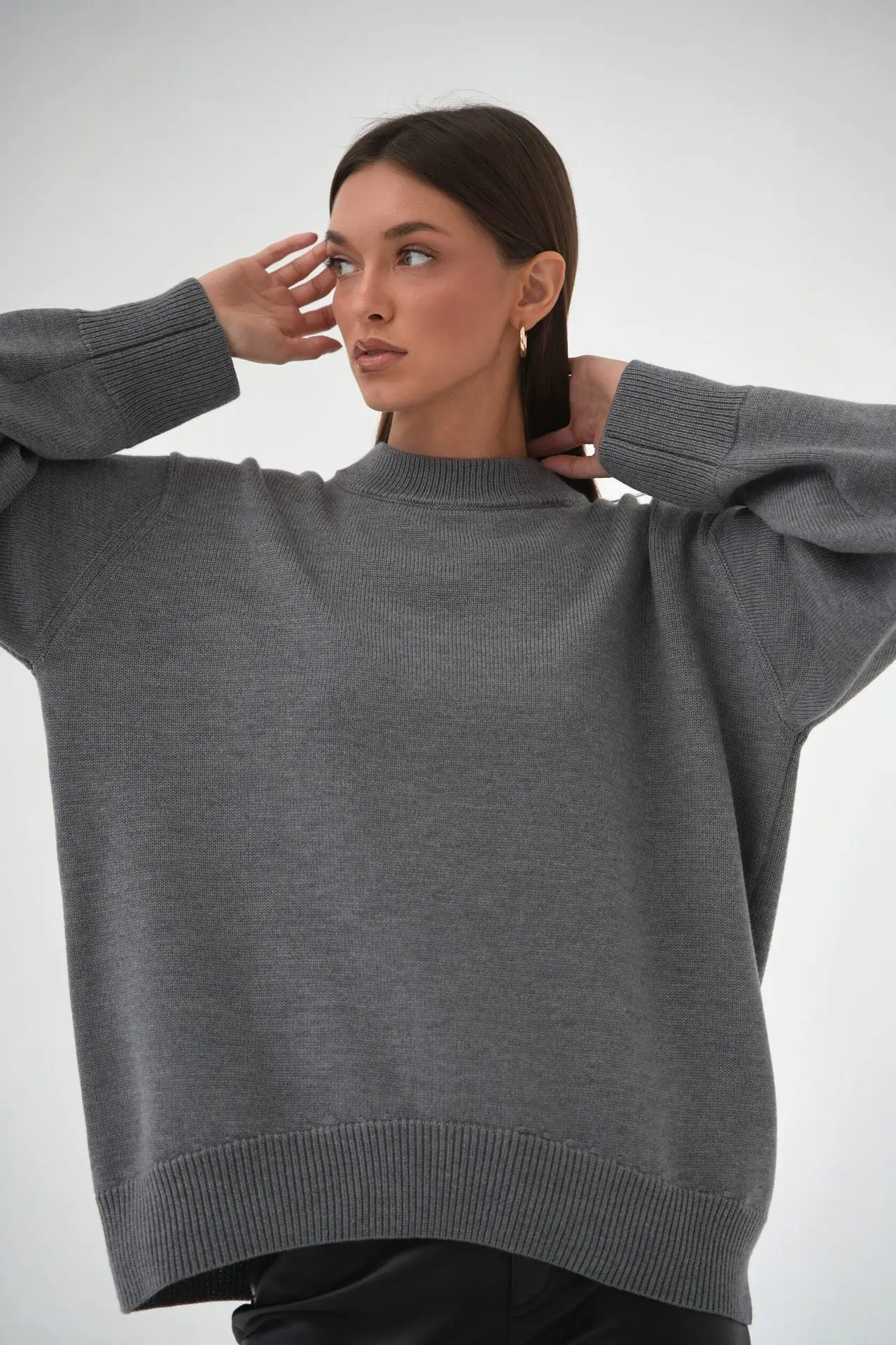 Roll With The Flow O Neck Knitted Pullover - Image 24