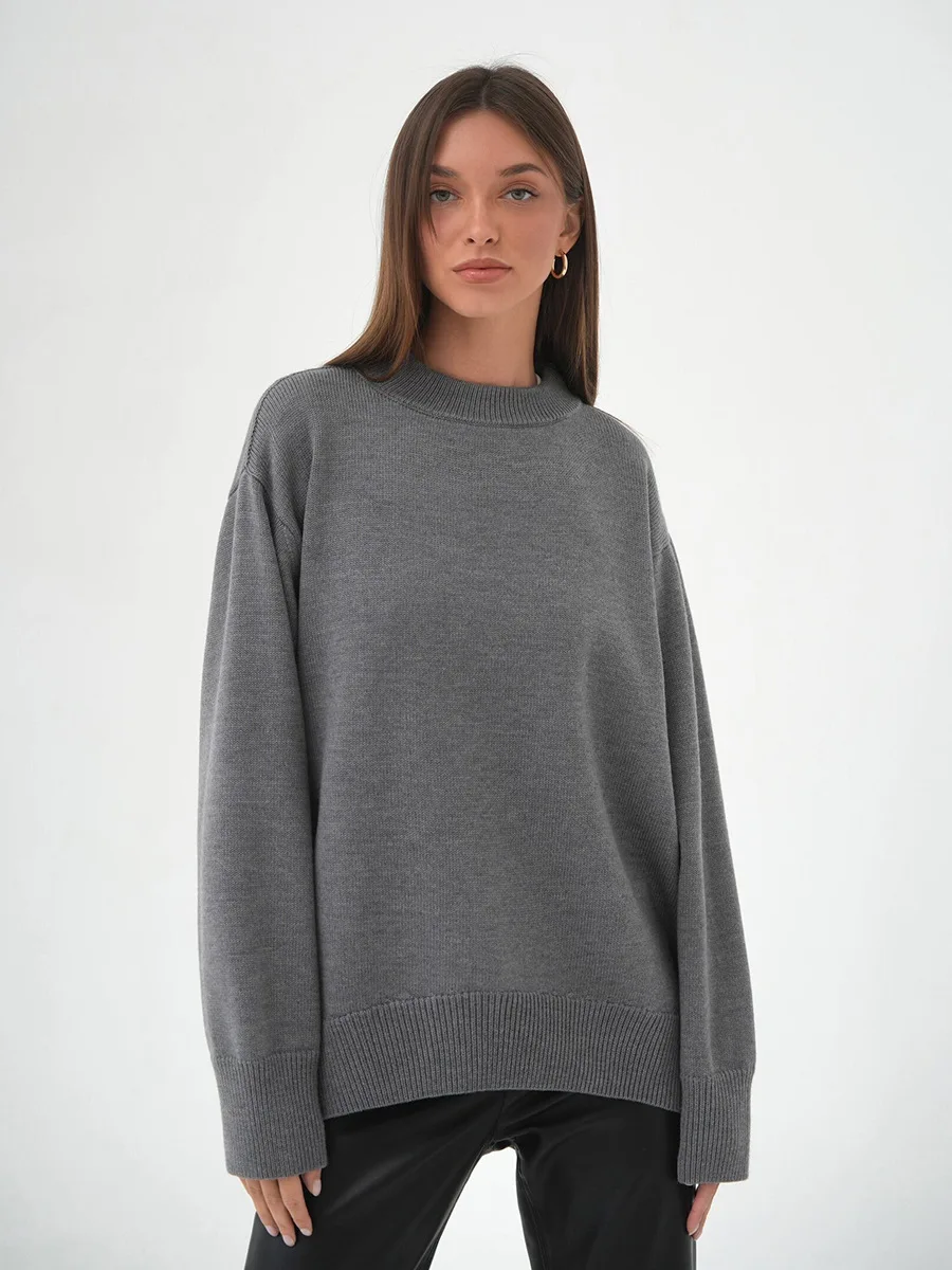 Roll With The Flow O Neck Knitted Pullover - Image 26