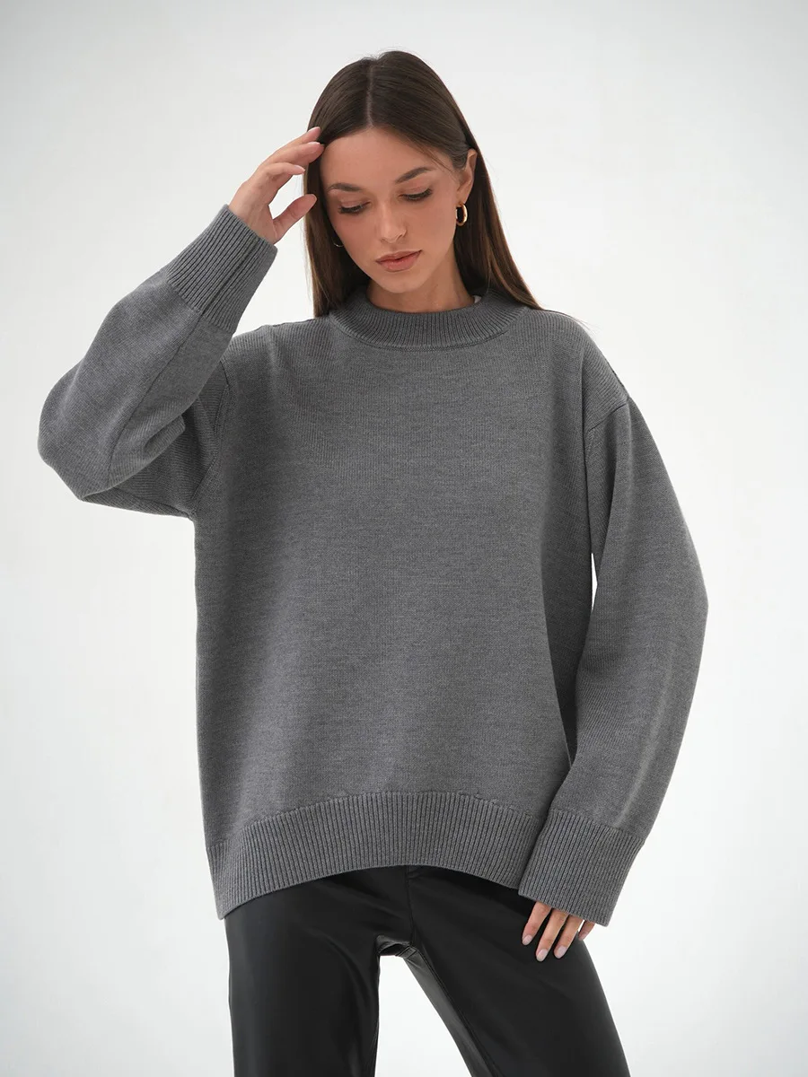 Roll With The Flow O Neck Knitted Pullover - Image 27