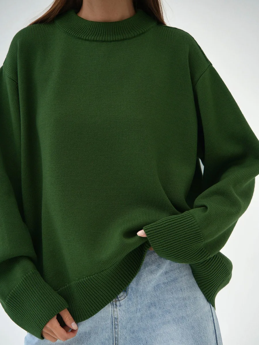 Roll With The Flow O Neck Knitted Pullover - Image 9