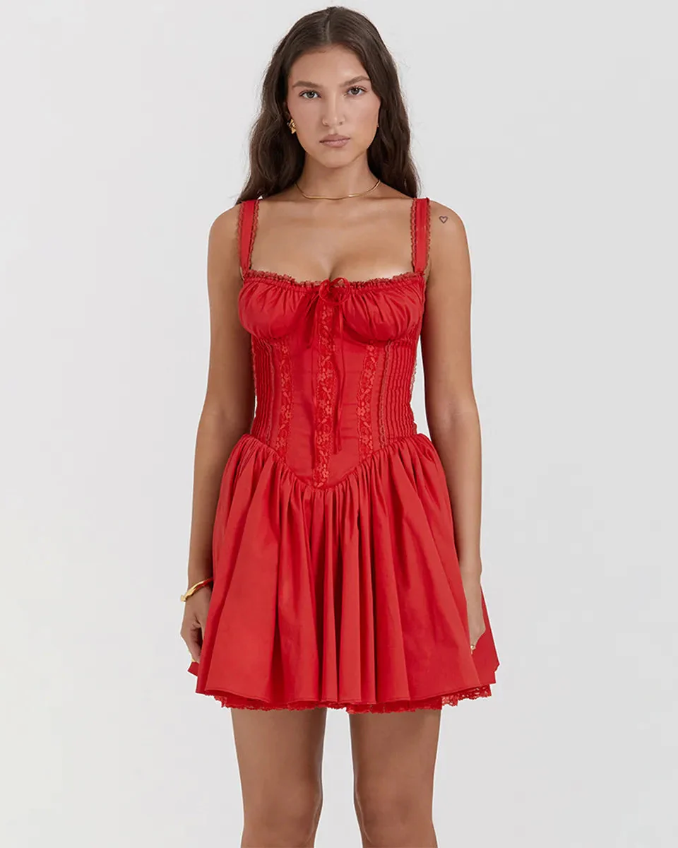 Rustic Romance Corset Mini Elegance Dress - Image 3