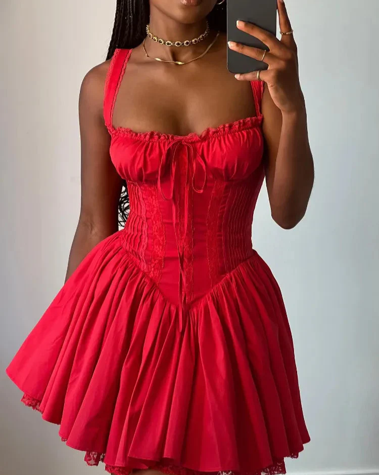 Rustic Romance Corset Mini Elegance Dress - Image 7