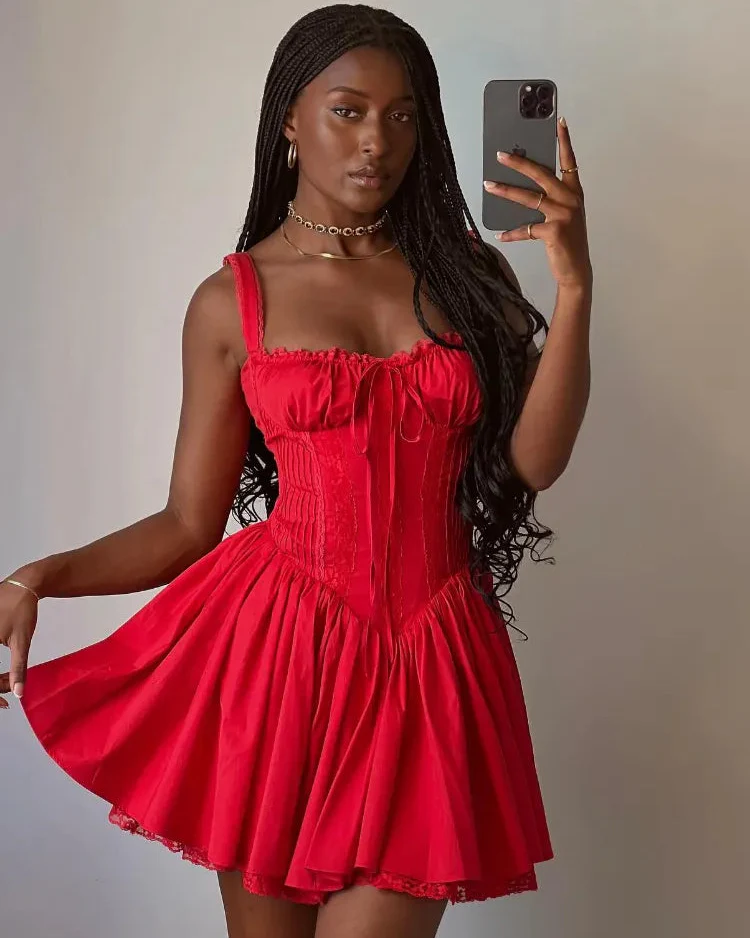 Rustic Romance Corset Mini Elegance Dress - Image 8