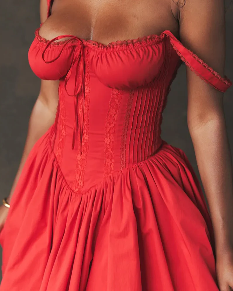 Rustic Romance Corset Mini Elegance Dress - Image 9