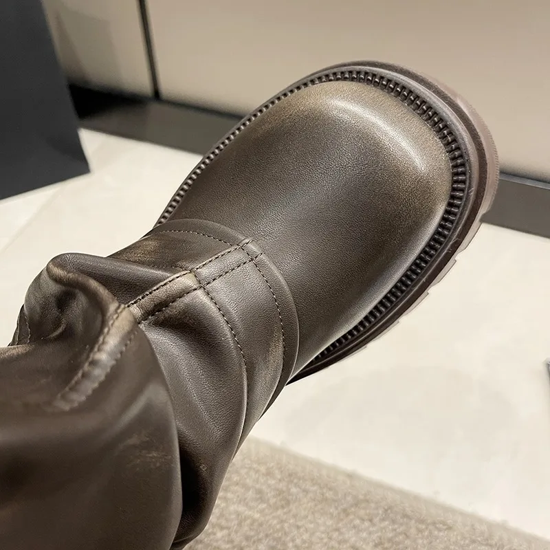 Sam Mid Calf Combat Shoes - Image 3