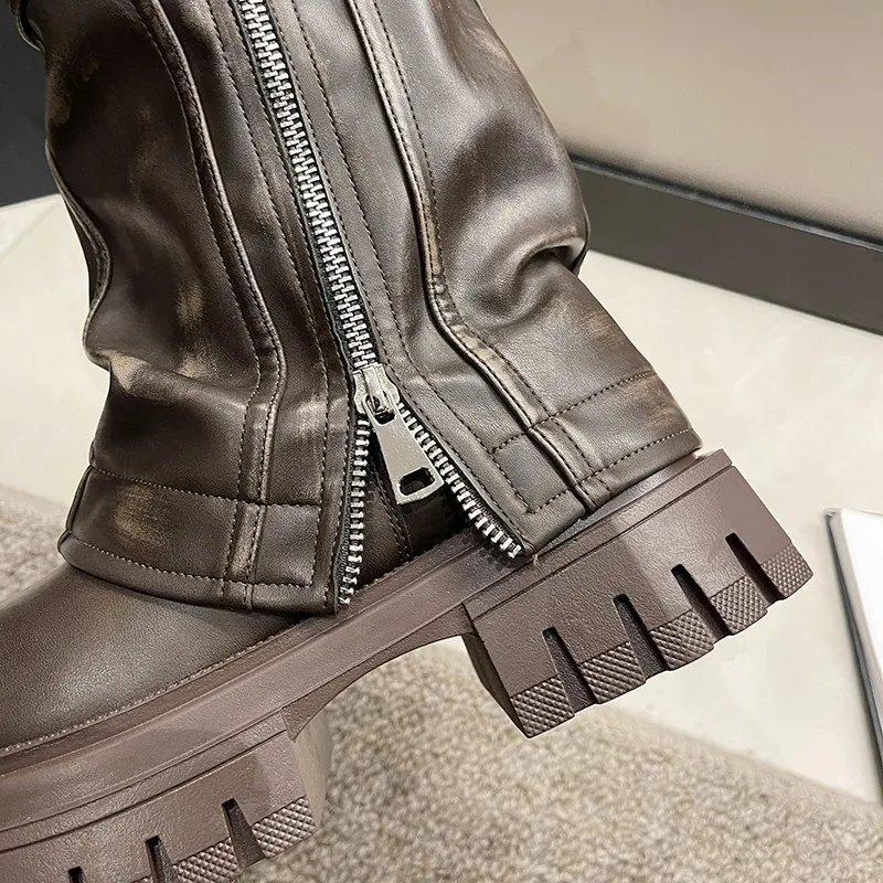 Sam Mid Calf Combat Shoes - Image 8