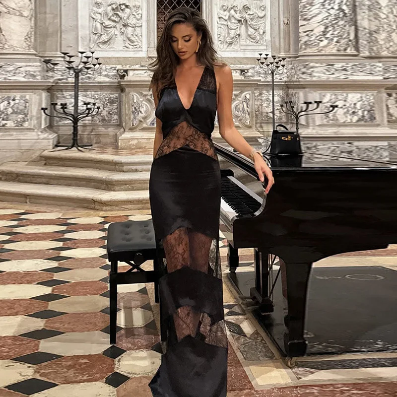 Santana See Through Halter Neck Dress - Image 4