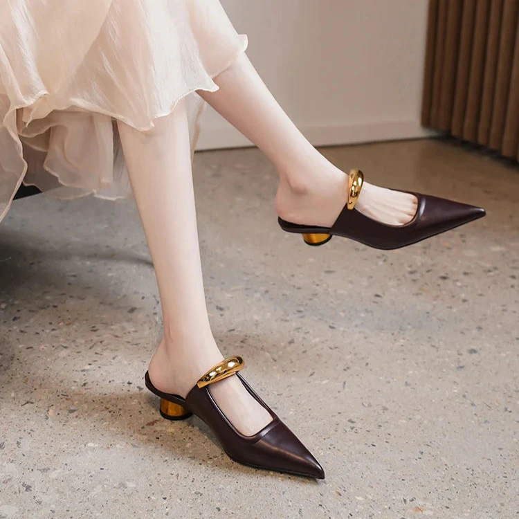 Sarajane Pointed Toe Mules - Image 4