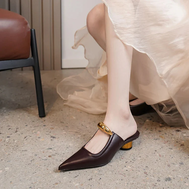 Sarajane Pointed Toe Mules - Image 7