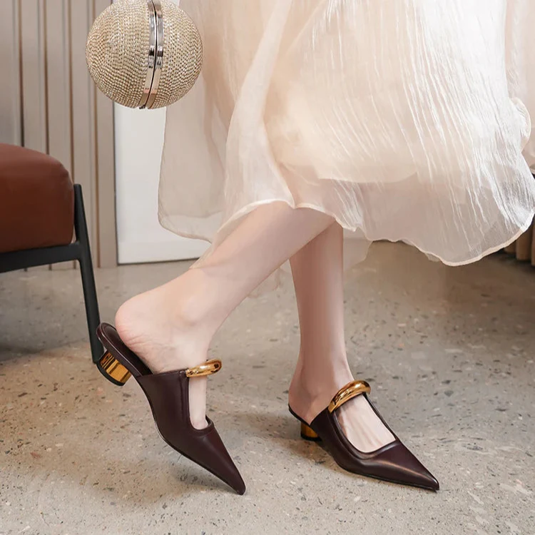 Sarajane Pointed Toe Mules - Image 8