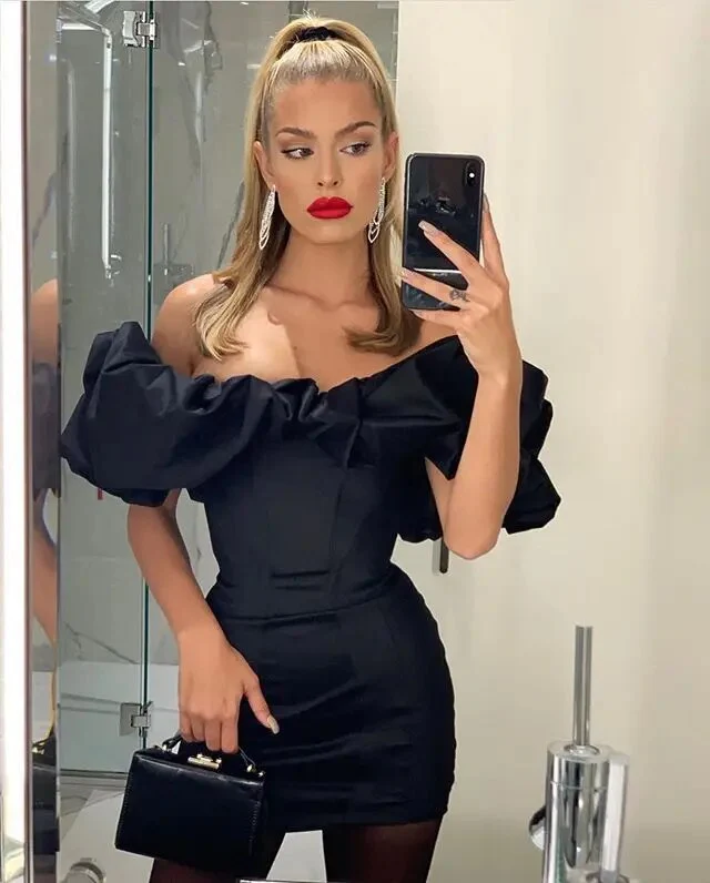 Sasha's Elegant Neckline Dress - Image 16